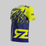RZEWEAR7 - T-Shirt "RZE" - fluo yellow/dark blue