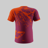 RZEWEAR7 - T-Shirt "RZE" - fluo orange/dark red